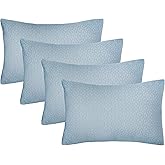 Amazon Brand - Solimo माइक्रोफाइबर और पॉलिएस्टर 4-पीस प्रीमियम बेड पिलो सेट, माइक्रोफ़ाइबर, ग्रे (धूसर), 43 X 69 X 17 Cm